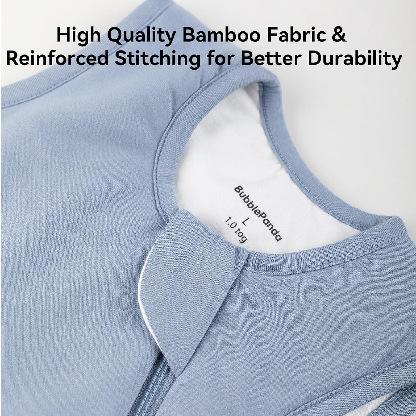 BubblePanda Bamboo Sleep Sack - Soft 1.0 Tog Toddler Sleeping Bag for 6-12 Months | 2-Way Zipper