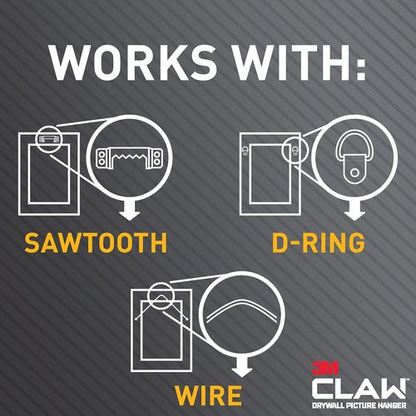 Command X-Large Picture Hanging Strips & 3M CLAW 45 lb. Drywall Hangers Bundle | 4 Hangers, 4 Spot Markers, 10 Strips