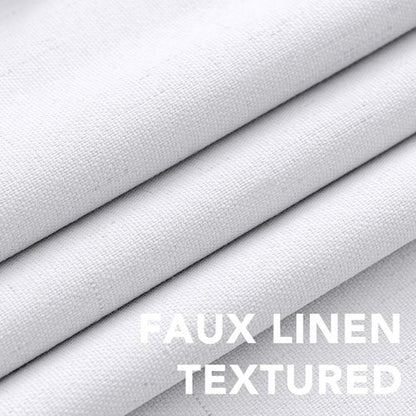H.VERSAILTEX Linen Blackout Curtains 72 Inches Long 100% Blackout Thermal Insulated Textured Linen Look Curtain Draperies Anti-Rust Grommet, Energy Saving with White Liner, 2 Panels, Bright White