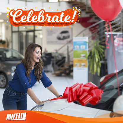 Mifflin-USA Big Car Bow - Red 23 Inch Gift Bow for Birthdays & Christmas Decor | Giant Car Bow