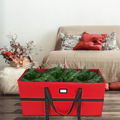 ProPik Christmas Tree Storage Bag - Heavy Duty Container for 9 Ft Disassembled Trees | 24" Height X 60" Long (Red)