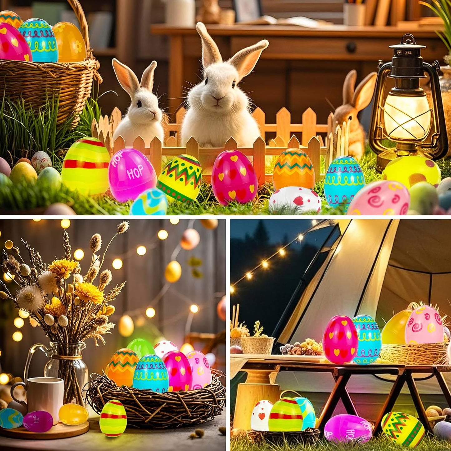 Skiennix 7Ft Fairy Lights - 24 Pack Battery Operated 20 LED Easter String Lights for Spring Decor