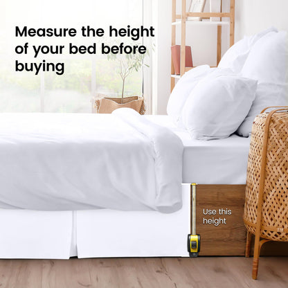 Utopia Bedding Twin Bed Skirt - Soft Quadruple Pleated Ruffle - Easy Fit with 15 Inch Tailored Drop - Hotel Quality, Shrinkage and Fade Resistant (Twin, White)