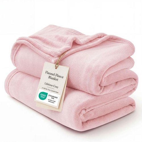 Bedsure GentleSoft Pink Fleece Blanket - 300GSM Soft Lightweight Plush Cozy Blankets for Bed, Sofa, Couch, Travel, Camping, 50x70 inches
