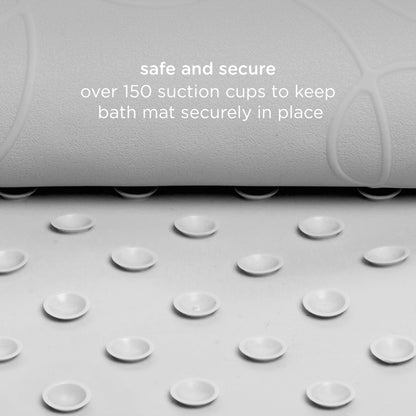 Ubbi Cushioned Non-Slip Bath Mat for Baby, Powerful Suction Cups, Baby Bathtub Time Essentials, Gray