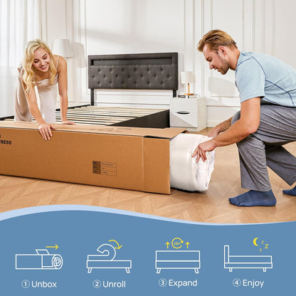 Rolanstar 6-Inch Twin Gel Memory Foam Mattress - Fiberglass Free, CertiPUR-US Certified, Cool & Comfortable Sleep