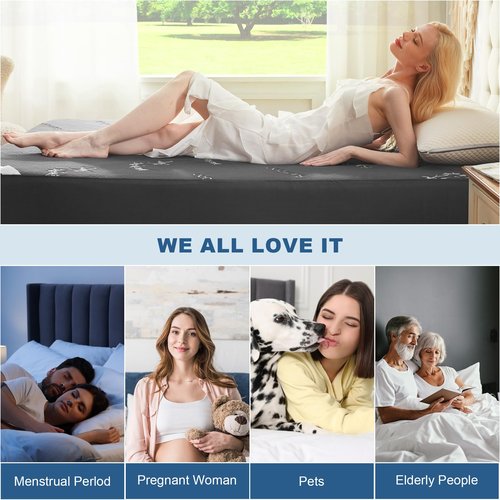 BEDLORE King Size Waterproof Mattress Protector Viscose Derived from Bamboo, Soft Mattress Cover Fitted with Deep Pocket 6"-18", Breathable Noiseless Mattress Pad, Machine Washable(Gray)