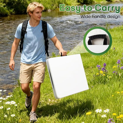 FDW 6 Foot Folding Table, Portable Plastic Table with Carrying Handle Perfect for Indoor, Outdoor, Party, Dining, Wedding, Events, Camping, White