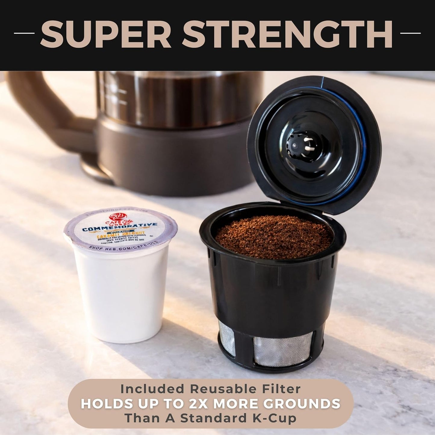 VINCI Micro Café Single-Serve Glass Coffee Brewer - Brews 4oz to 20oz | Compatible with K-Cups & Pods | Enclosed Circle Flow for Richer Flavor (Black)