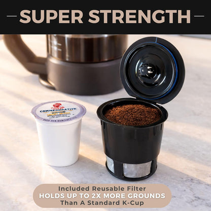 VINCI Micro Café Single-Serve Glass Coffee Brewer - Brews 4oz to 20oz | Compatible with K-Cups & Pods | Enclosed Circle Flow for Richer Flavor (Black)