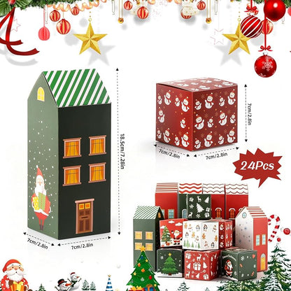 24‑Day Advent Calendar Boxes Set for DIY Countdown - Empty Gift Boxes with Numbers