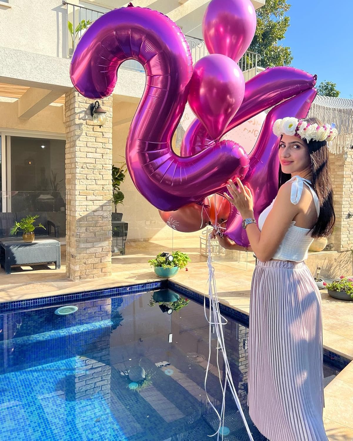 Regine Switzerland Hot Pink Number 13 Balloons - 40 Inch Birthday Decorations for Girls