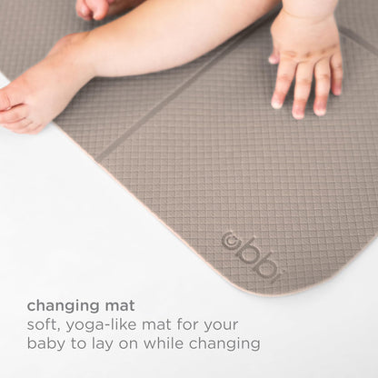 Ubbi On-The-Go Diaper Changing Mat - Soft, Portable & Easy to Clean Baby Accessory | Taupe