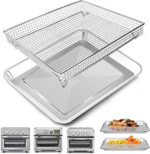 Cuisinart Air Fryer Basket Tray - Replacement Mesh Steel Rack for TOA-60/65/70 | 12.4" x 11" Dishwasher Safe