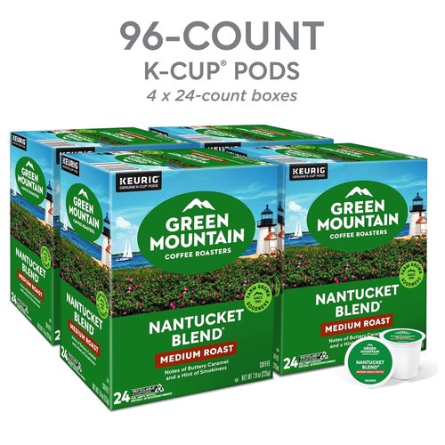 Green Mountain Coffee Nantucket Blend K-Cup Pods - Medium Roast, 96 Count for Convenient Brewing