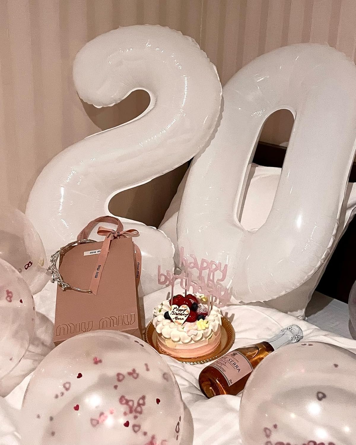 Number 21 Balloon by Party Essentials - 40 Inch White Birthday Decoration for 21st Celebration