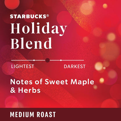 Starbucks Ground Coffee - Medium Roast Holiday Blend | 100% Arabica, 17 oz Bag