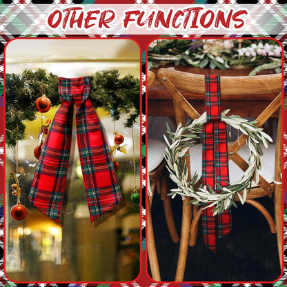 VitalCozy Christmas Wreath Sash - Satin Monogram Ribbon for Indoor/Outdoor Decor | Holiday Garland Accessory