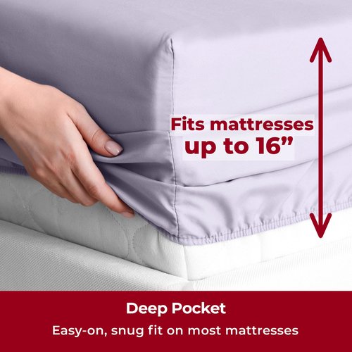 Mellanni Twin Sheets Set - 3 PC Iconic Collection Bedding - Hotel Luxury, Extra Soft, Cooling Bed Sheets - Wrinkle, Fade, Stain Resistant (Twin, Lavender)