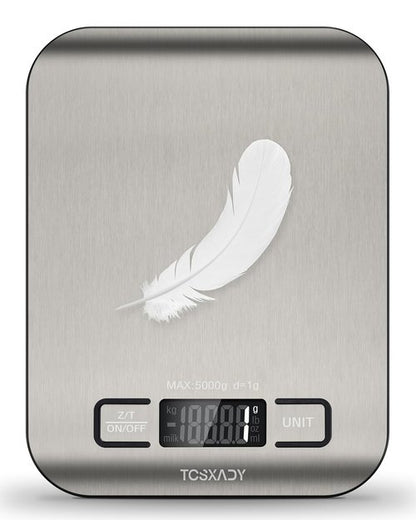 Digital Kitchen Scale by [Brand Name] - 11lb Capacity with LCD Display & Tare Function | Compact 304 Stainless Steel Design for Baking & Meal Prep