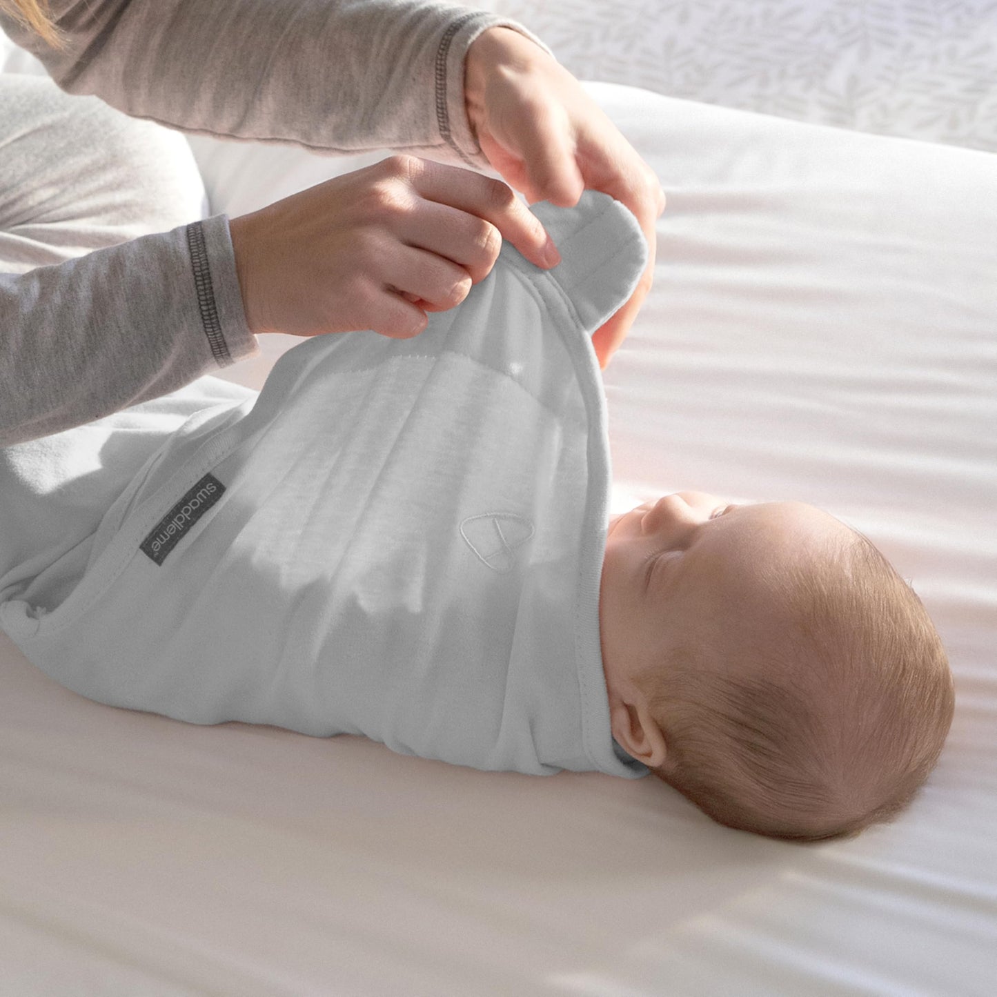 SwaddleMe by Ingenuity Original Swaddle, 100% Cotton, Improves Sleep & Calms Startle Reflex, Preemie Size, Up to 7 Pounds, 1-Pack, Baby Swaddle Blanket - Cream