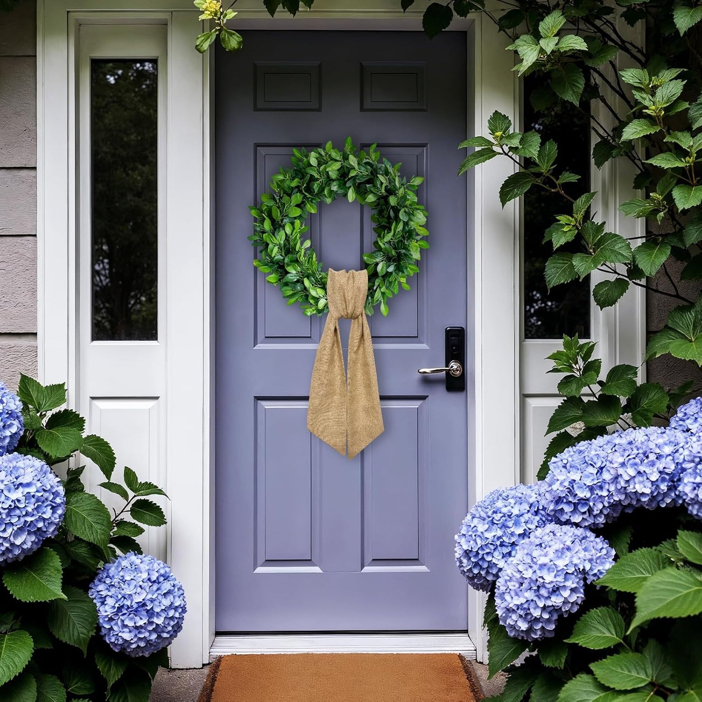 Skiennix Christmas Wreath Sash - Natural Cotton Decor for Front Door | 4 Pcs Set for Holidays