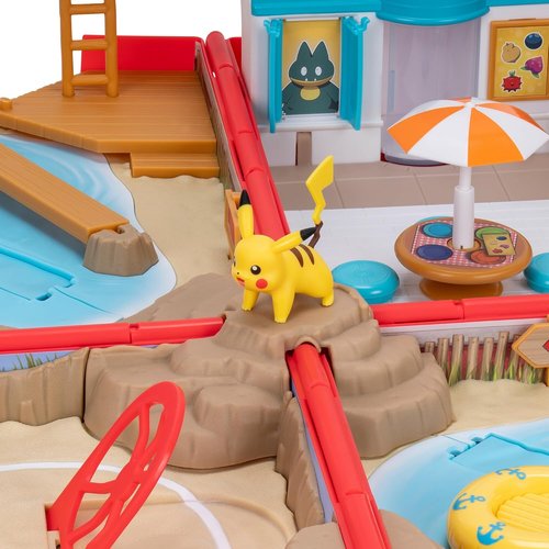 Jazwares Pokémon Carry Case - Portable Beach Battle Playset with Action Features & Pikachu Figure