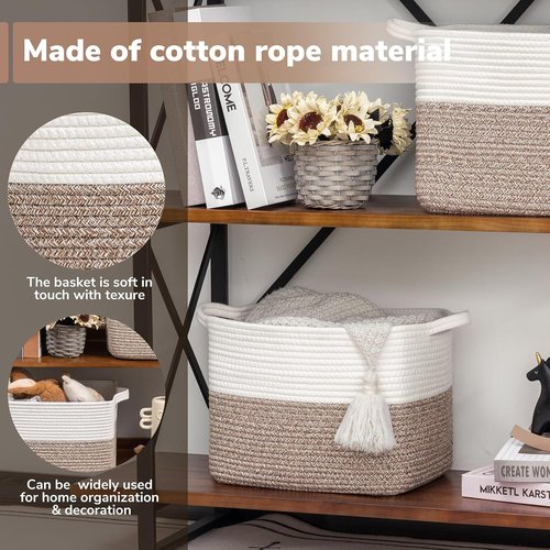 Goodpick Cube Storage Bins - Versatile Woven Baskets for Toys, Clothes & Towels | 13''x10''x9''