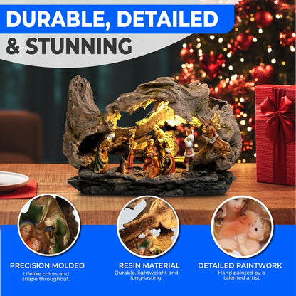 Steadfast Selections Christmas Nativity Set Indoor, Nativity Scene for Christmas Indoor, Pesebre De Navidad, Small Nativity Sets & Figures