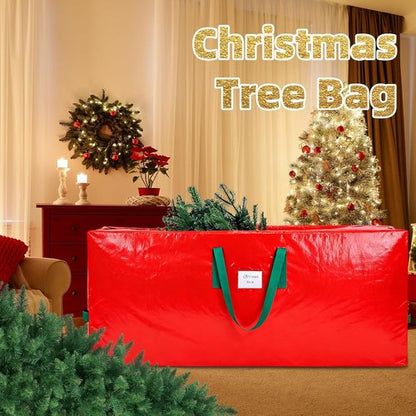 KRYSTY Christmas Tree Storage Bag - Durable Waterproof Zippered Bag for 7.5 Ft Holiday Tree | Red