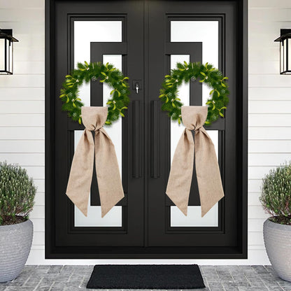 Burlap Wreath Sash - 2 Pack Blank Sashes for Monogram Embroidery | Front Door Decor 5'' L x 54'' W