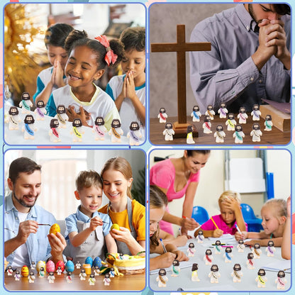 YuDanae Jesus Loves You Figures - 100pcs Baby Jesus Party Favors for Baptism & Easter Gifts (Macaron)