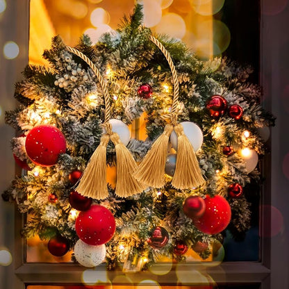Christmas Garland Ties with Tassels 24in - 15 Pcs, Gold (Variation: Gold+15)