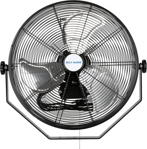 BILT HARD Industrial Wall Mount Fan - 4300 CFM High Velocity, 3-Speed Metal Fan for Garage & Warehouse