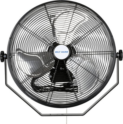BILT HARD Industrial Wall Mount Fan - 4300 CFM High Velocity, 3-Speed Metal Fan for Garage & Warehouse