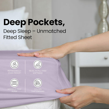 Utopia Bedding King Fitted Sheet - Soft Microfiber - Deep Pocket, Shrinkage & Fade Resistant | Lavender