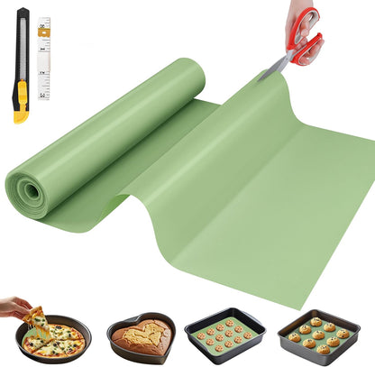 Silicone Baking Mat - Non-Stick Reusable Dough & Pastry Mat | 12 IN x 6 FT, Non-Slip Design for Air Fryer & Oven