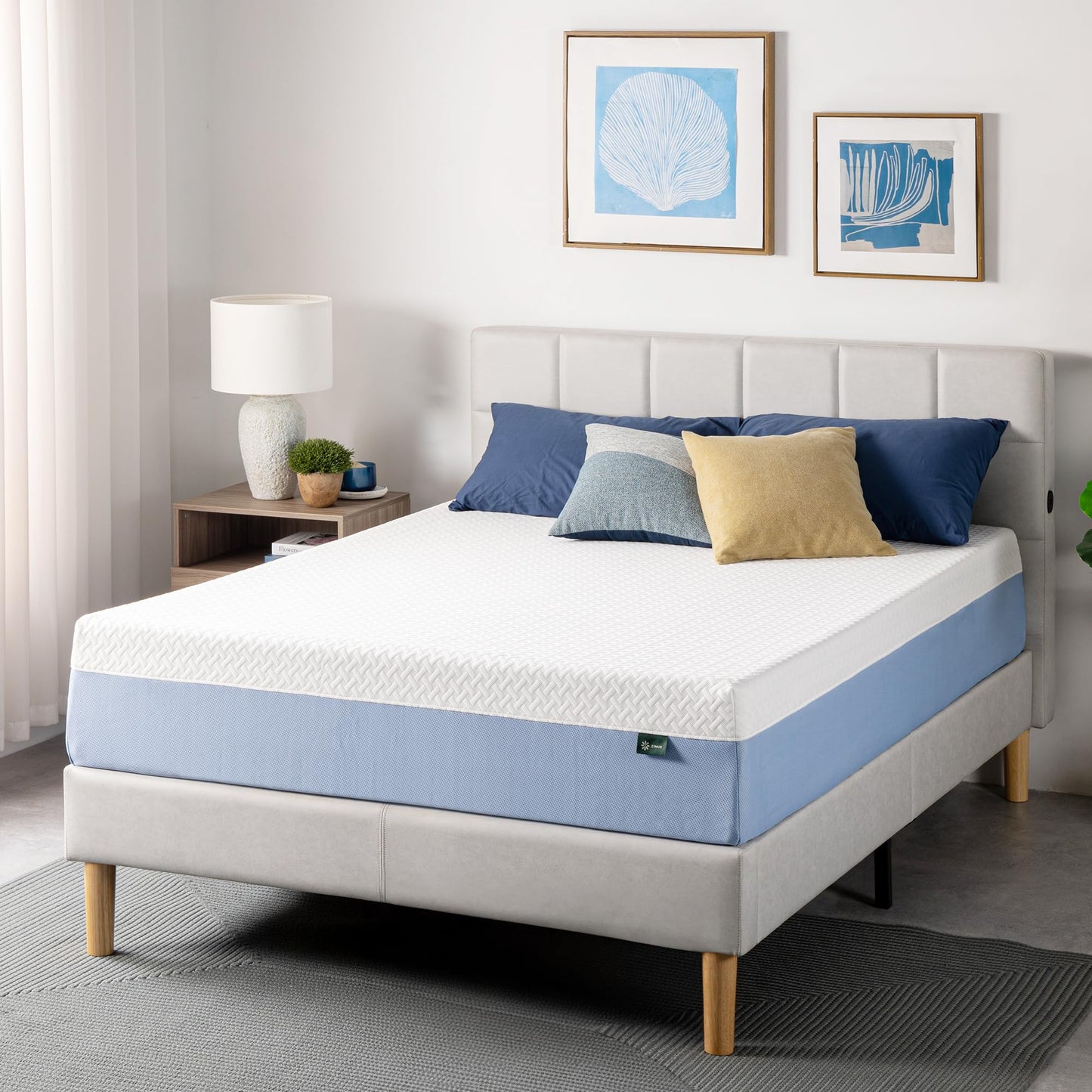 Zinus 12 Inch Queen Cooling Essential Memory Foam Mattress [NewVersion], Fiberglass Free, Medium Feel, Breathable Cooling Layers, Certified Safe Materials