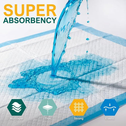 MED PRIDE Disposable Underpads 23'' X 36'' (25-Count) Incontinence Pads, Chux, Bed Covers, Puppy Training | Thick, Super Absorbent Protection for Kids, Adults, Elderly | Liquid, Urine, Accidents
