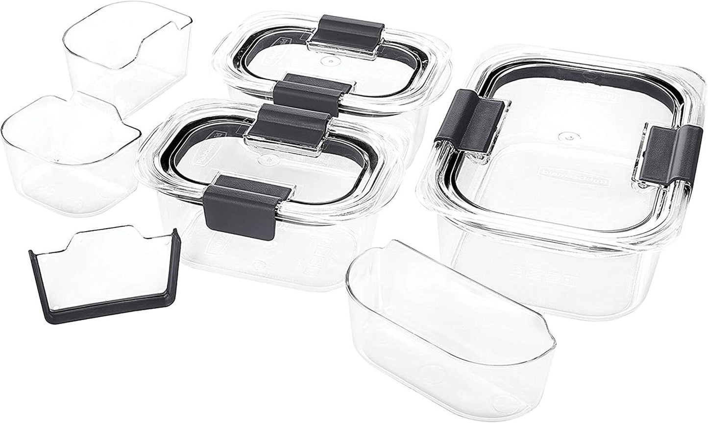 Rubbermaid Brilliance Food Storage - 10 Piece BPA-Free Plastic Containers | Leak-Proof & Microwave Safe