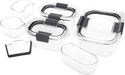 Rubbermaid Brilliance Food Storage - 10 Piece BPA-Free Plastic Containers | Leak-Proof & Microwave Safe