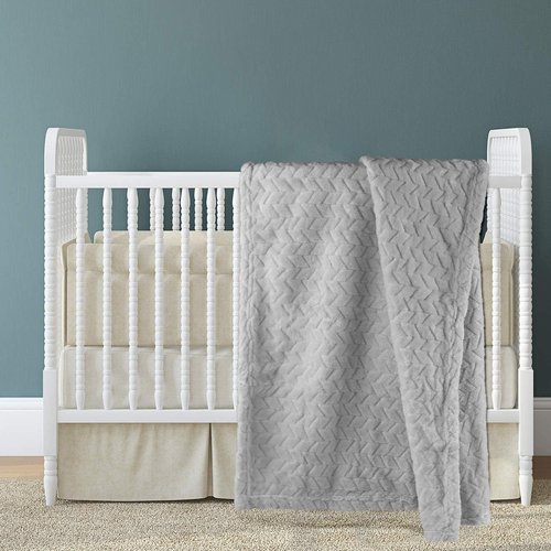 Baby Blanket Flannel, Cozy Throw Blankets for Newborn Infant and Toddler, Super Soft and Warm Receiving Baby Blanket for Crib Stroller (Grey 2532")