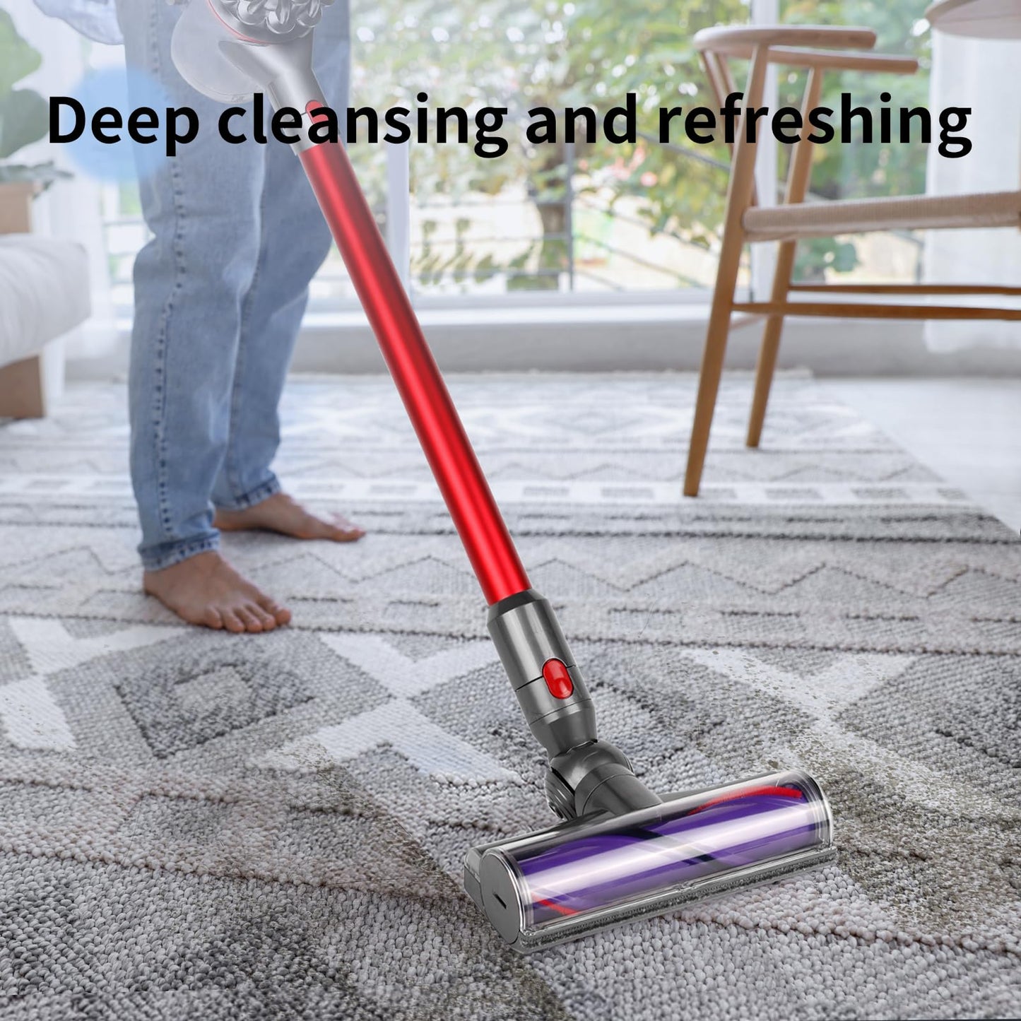 Quick-Release Replacement Head Vacuum Cleaner Kit Compatible with Dyson V7,V8,V10,V11,V15 Cordless Vacuum Cleaners,V8 Replacement Vacuum Attachment Parts with 1 Roller Brush