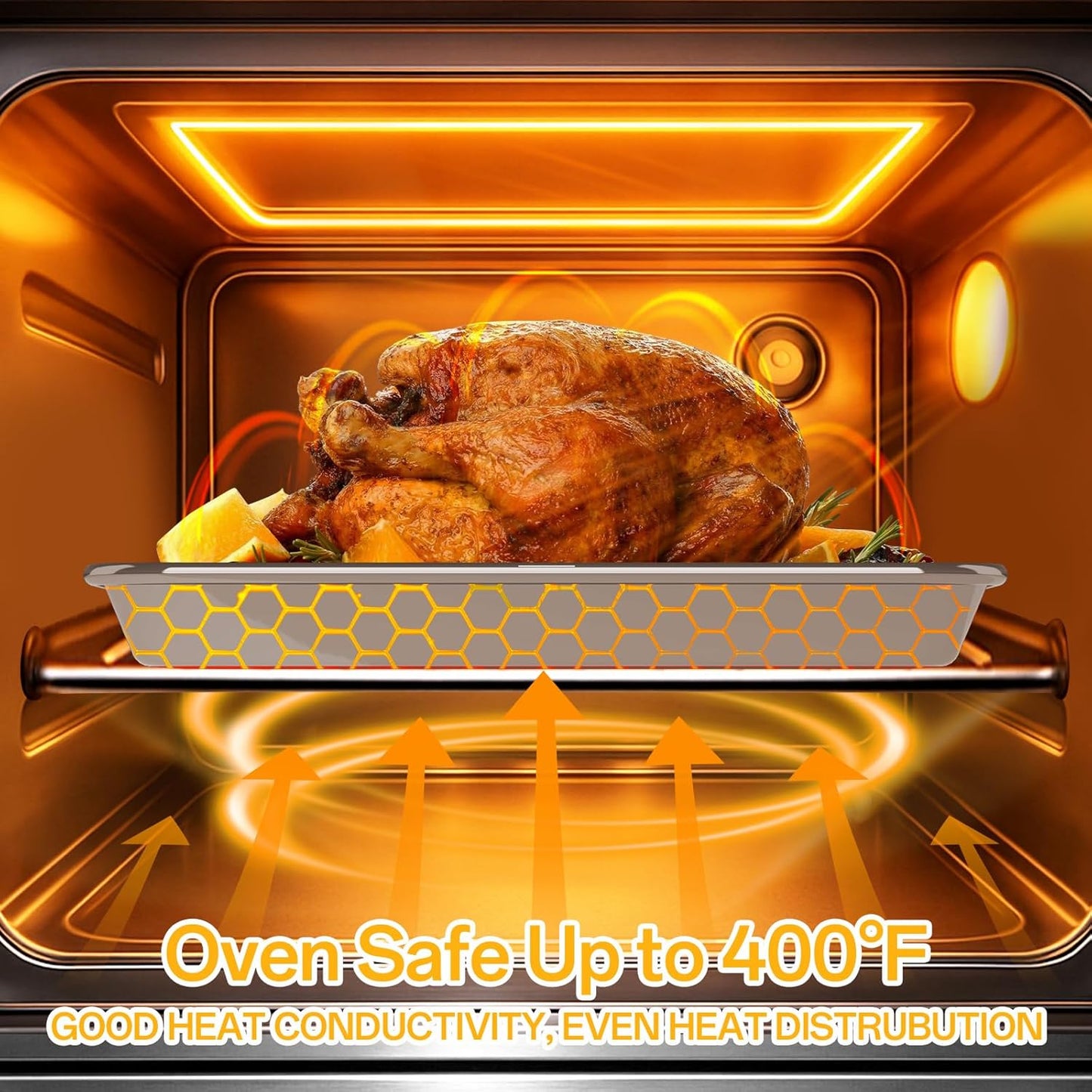 Ohtomber Stainless Steel Baking Sheet Pan Set - Heavy Duty 3 Pack Cookie Sheets | 9/12/16 Inch Trays for Roasting