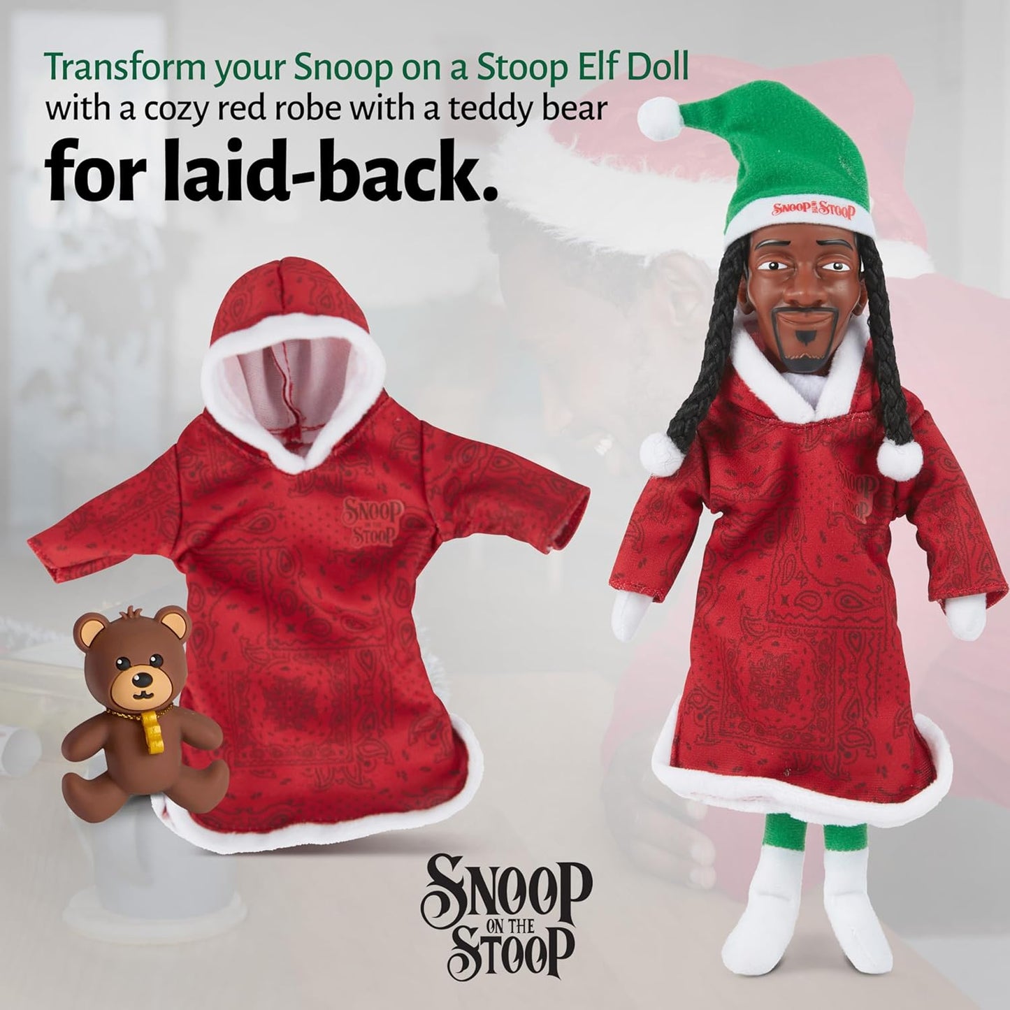 Snoop Dogg Pajama Expansion Pack - Red Robe with Teddy Bear | Perfect for Secret Santa Gifts