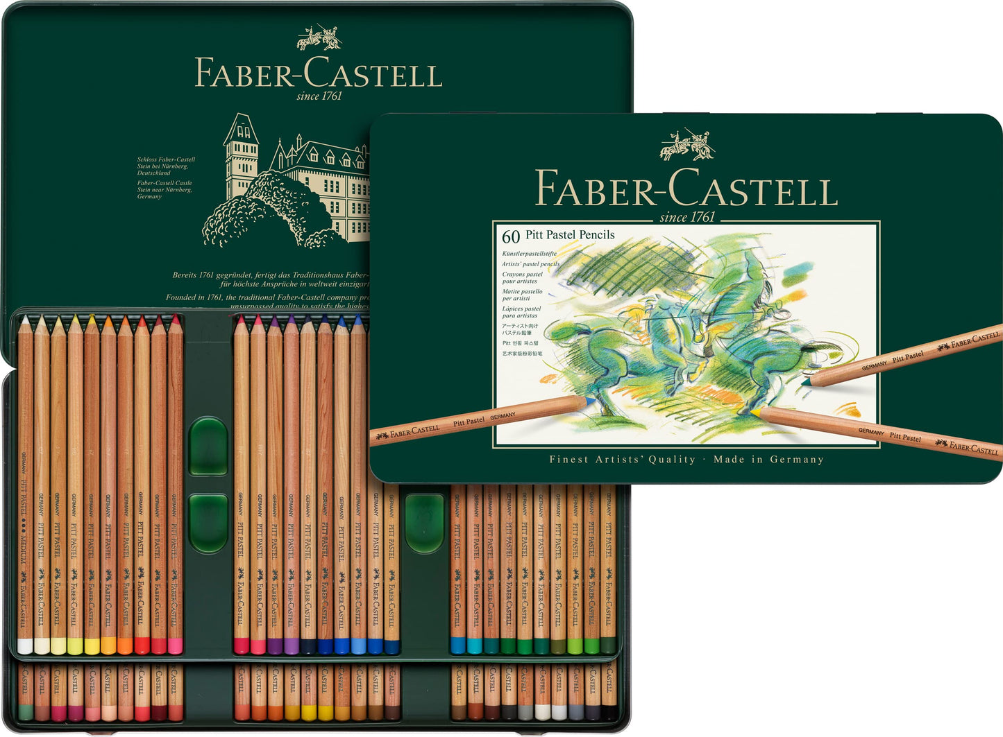 Faber-Castel Faber-Castell Pitt Pastell Colouring Pencil Set of 60, 60 Count (Pack of 1), Assorted