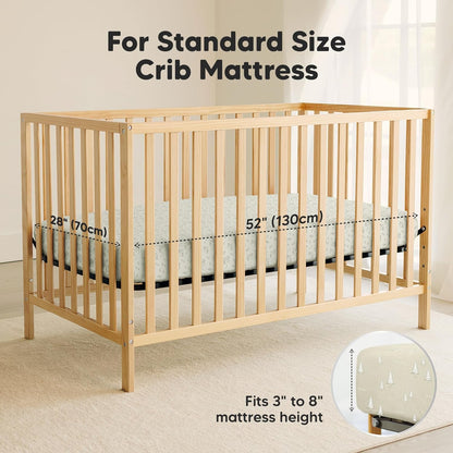 Regine Switzerland 2-Pack Waterproof Crib Sheets - Organic Cotton, Soft & Durable, 52x28 for Boys & Girls