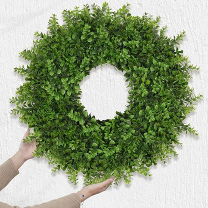 Boxwoods Wreath by [Brand Name] - 26 Inch Artificial Greenery for All Seasons | Indoor/Outdoor Home Decor