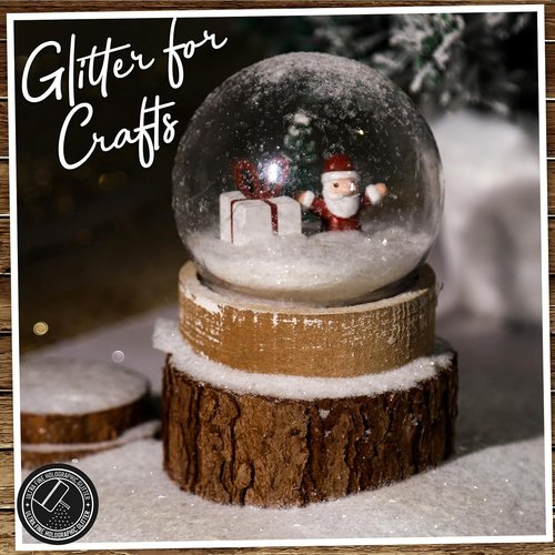 LEOBRO White Glitter - Chunky Snow Glitter for Crafts, Resin Art, Body, Face & Nail | DIY Christmas Decorations