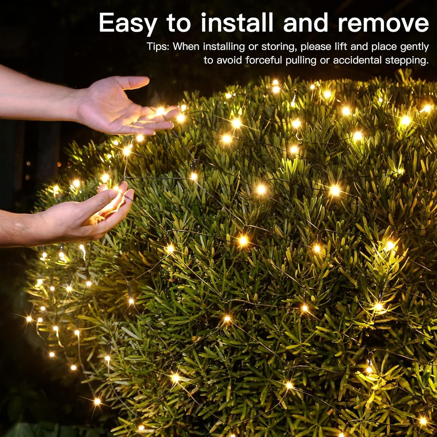 Suddus 360 LED Christmas Net Lights - Waterproof Connectable Green Wire for Outdoor Decoration | 12ft x 5ft